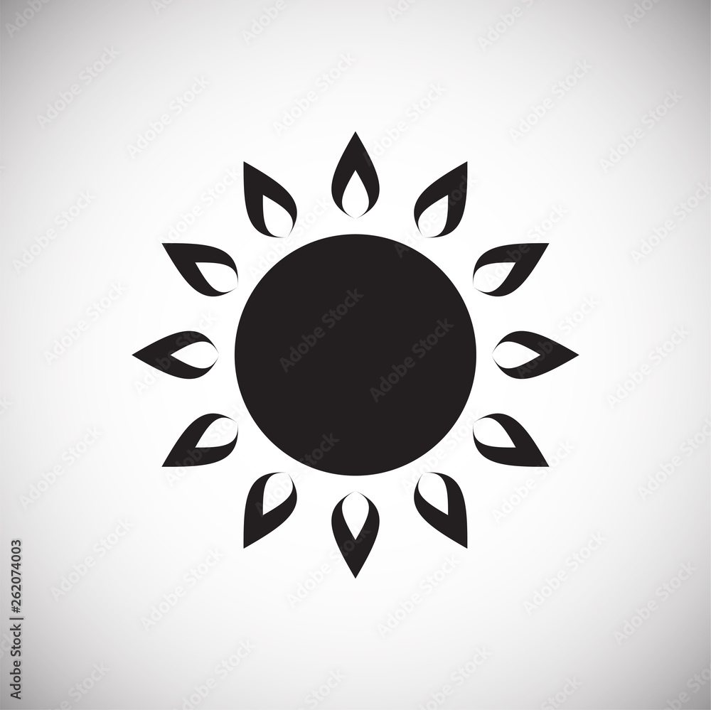 Poster sun icon on background for graphic and web design. simple vector sign. internet concept symbol for w