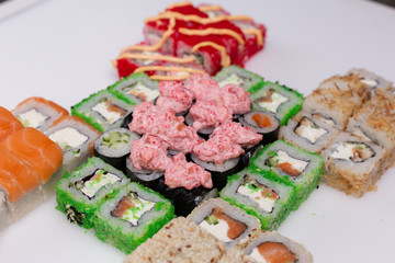 Sushi, rolls, fish, rice