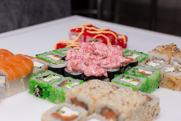 Sushi, rolls, fish, rice