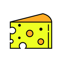Cheese dairy flat icon isolated