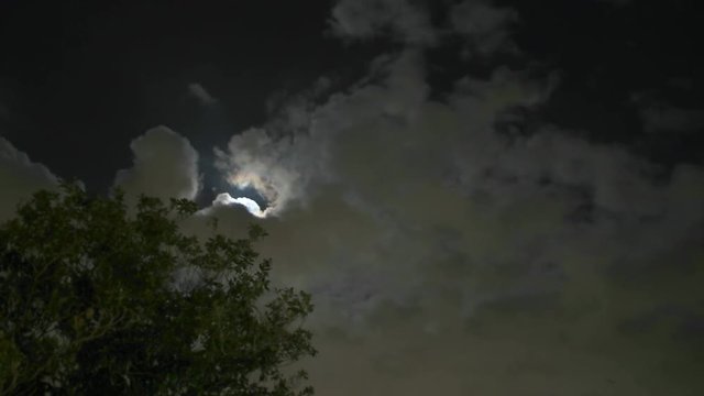 Fast moving full moon in night sky - 4k Timelapse