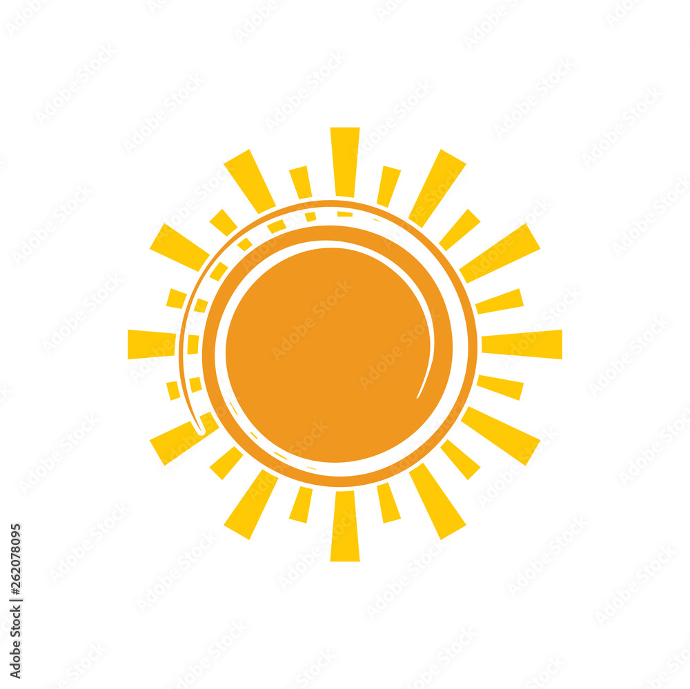 Poster sun icon on background for graphic and web design. simple vector sign. internet concept symbol for w