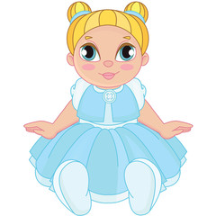 Beautiful baby doll with blond hair
