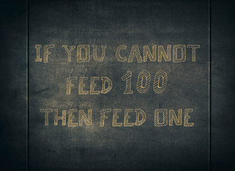 Feed share food caring help homeless typography