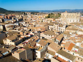 Fototapeta na wymiar Aerial view of Montblanc city