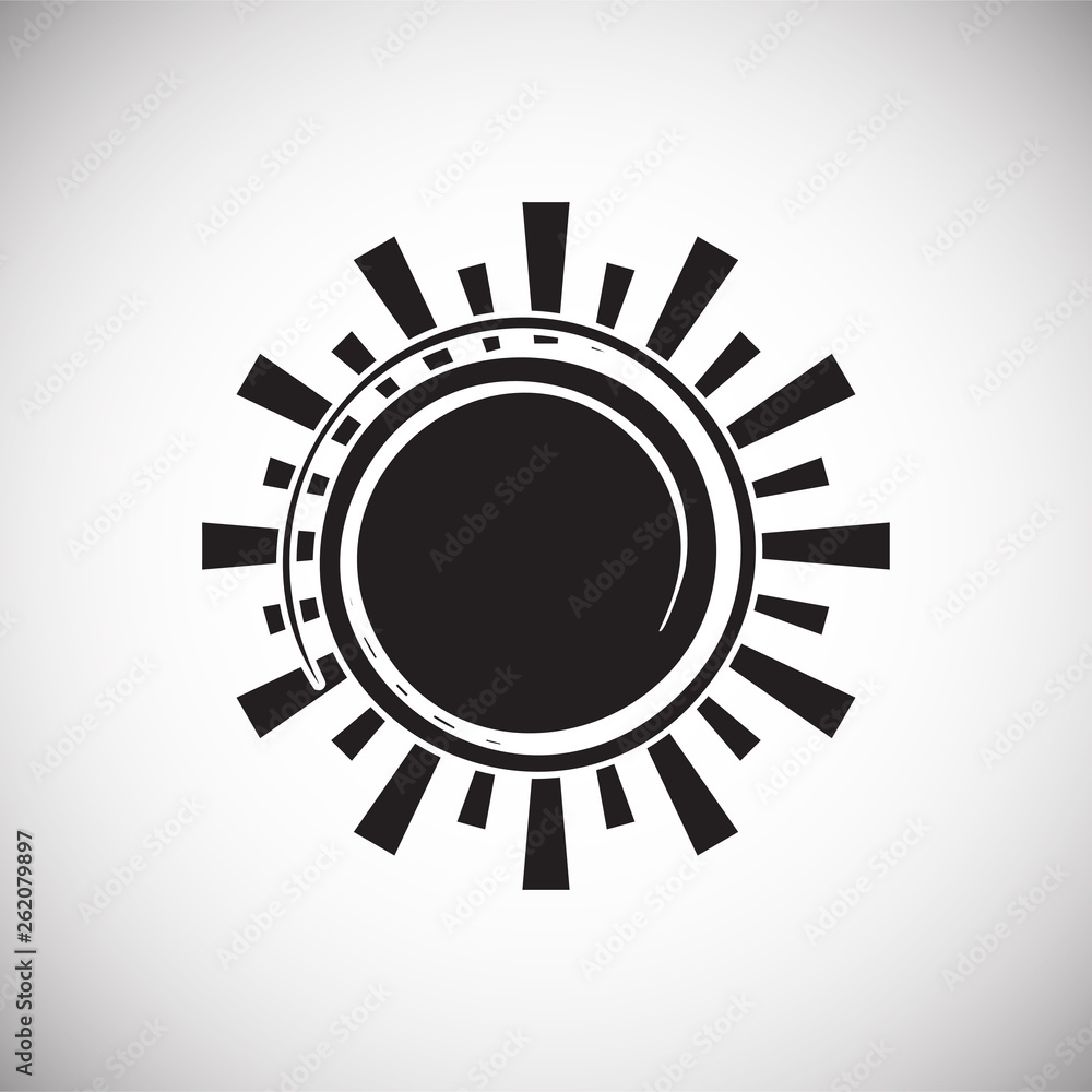 Poster sun icon on background for graphic and web design. simple vector sign. internet concept symbol for w