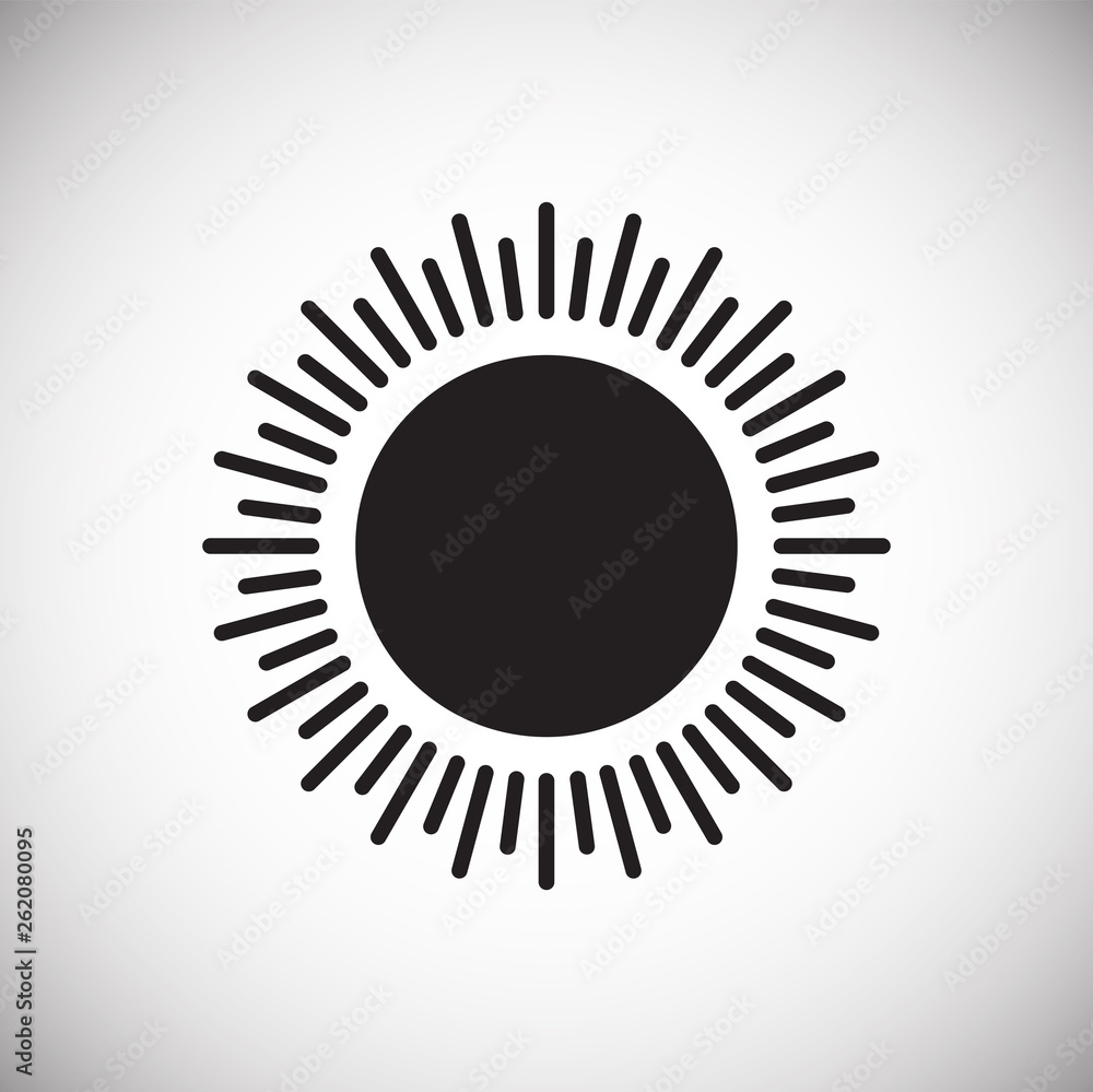Poster sun icon on background for graphic and web design. simple vector sign. internet concept symbol for w