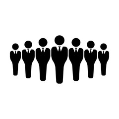 Business people icon vector male group of persons symbol avatar for business management team in flat color glyph pictogram illustration