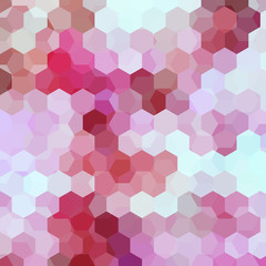 Abstract background consisting of pink, white, red hexagons. Geometric design for business presentations or web template banner flyer. Vector illustration