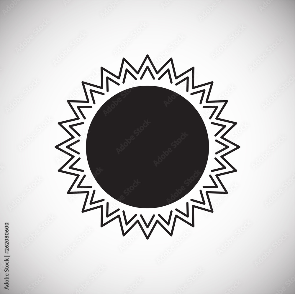 Poster sun icon on background for graphic and web design. simple vector sign. internet concept symbol for w