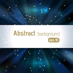 Obraz premium Blue rays background with place for text. Abstract motion blur background with power explosion. Vector illustration