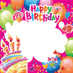 Template for Birthday card with place for text