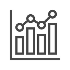 Analytics icon. Vector illustration style is flat iconic symbol, black color, white background. Designed for web and software interfaces.