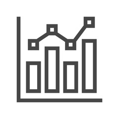 Analytics icon. Vector illustration style is flat iconic symbol, black color, white background. Designed for web and software interfaces.