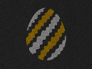  asphalt background with painted easter egg