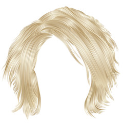 trendy woman disheveled hairs blond  colors .  beauty fashion .  realistic 3d