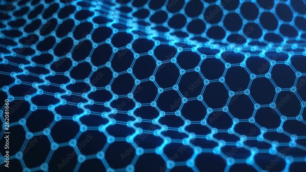 Aufkleber abstract nanotechnology hexagonal geometric form close-up, concept graphene atomic structure, concep