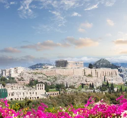 Zelfklevend Fotobehang Athene Famous skyline of Athens, Greece