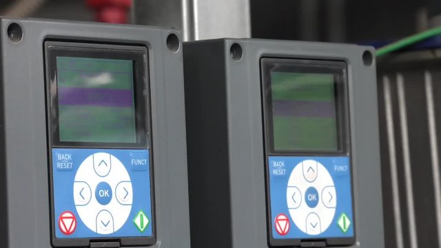 Solid fuel boiler control unit. Control panel of the device of a thermal boiler. 