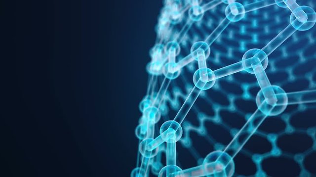 Abstract nanotechnology hexagonal geometric form close-up, concept graphene atomic structure, concept graphene molecular structure. Scientific concept.