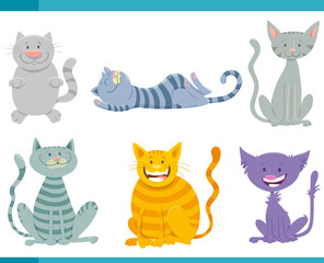 cats and kittens funny characters set