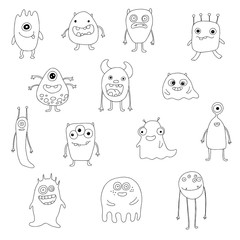 set of cute monsters