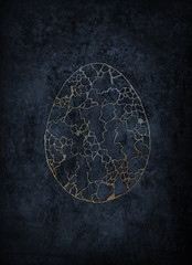 easter egg on the grunge background metal texture