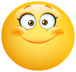 Happy cute female emoticon