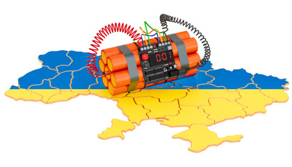 Terrorist Attacks in Ukraine concept. 3D rendering