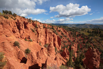 Devil's Kitchen, a quick stop along the Mount Nebo Scenic Byway in central Utah. The reddish color in this "mini Bryce Canyon" is caused by iron oxidation in the conglomerate.