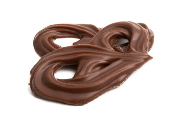 Obraz premium chocolate pretzels isolated