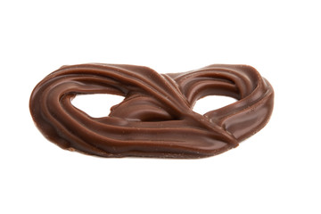 chocolate pretzels isolated