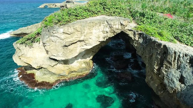 Aerial view of beautiful cueva del Indio, hatillo, Puerto Rico