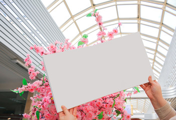 The expanded book on a flower background. Place for text