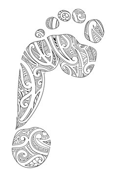 Footprint tattoo in Maori style
