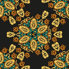 Damascus seamless pattern of floral ornament wallpaper background in vintage style.