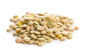 Uncooked dried lentil.