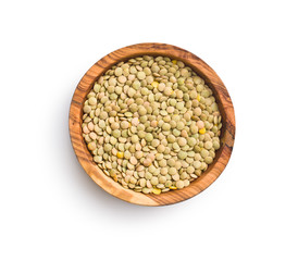 Uncooked dried lentil.