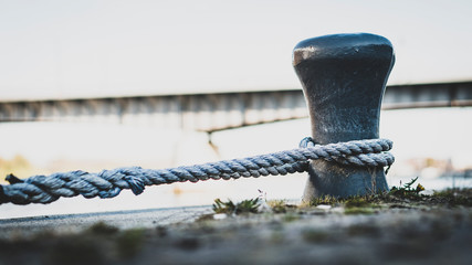 bollard with rope