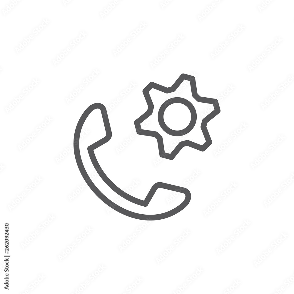 Poster call, control, gear, handset vector icon. element of phone for mobile concept and web apps illustrat