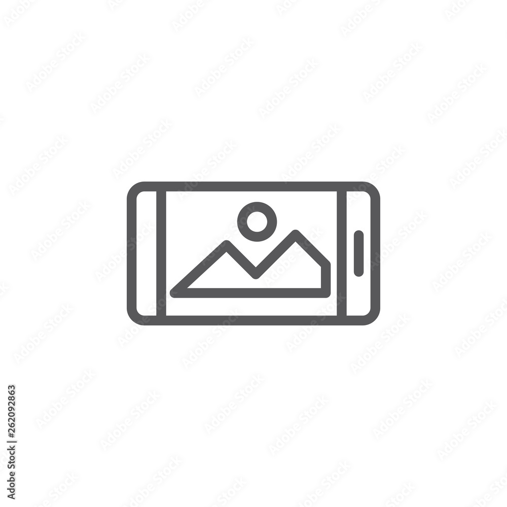 Poster mobile, landscape, mobile vector icon. element of phone for mobile concept and web apps illustration