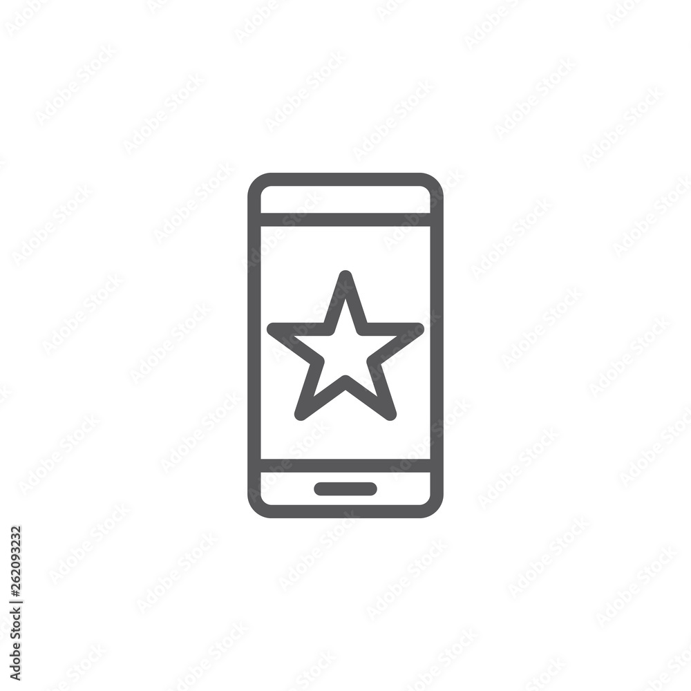 Poster mobile, star, best vector icon. element of phone for mobile concept and web apps illustration. thin 