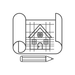 construction plan isolated icon
