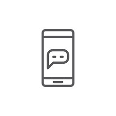 Message, mobile, sms vector icon. Element of phone for mobile concept and web apps illustration. Thin line icon for website design and development. Vector icon