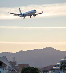 Plane goes on landing