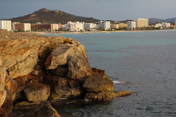 Fototapeta na wymiar Mediterranean Sea, Spain Majorca island, seaside of Cala Millor resort