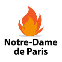 FRANCE - APRIL 15 2019 fire in the cathedral of Notre Dame - vector illustration