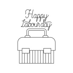 happy labor day label isolated icon