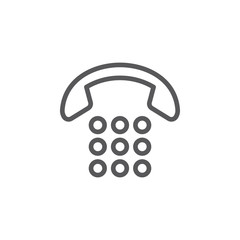 Dial, handset vector icon. Element of phone for mobile concept and web apps illustration. Thin line icon for website design and development. Vector icon