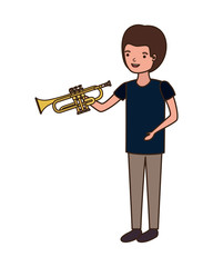 young man with trumpet character
